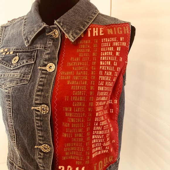 Spenny Lane Custom Denim Jean Jacket Vest Lady Antebellum Sz Small - Picture 8 of 11